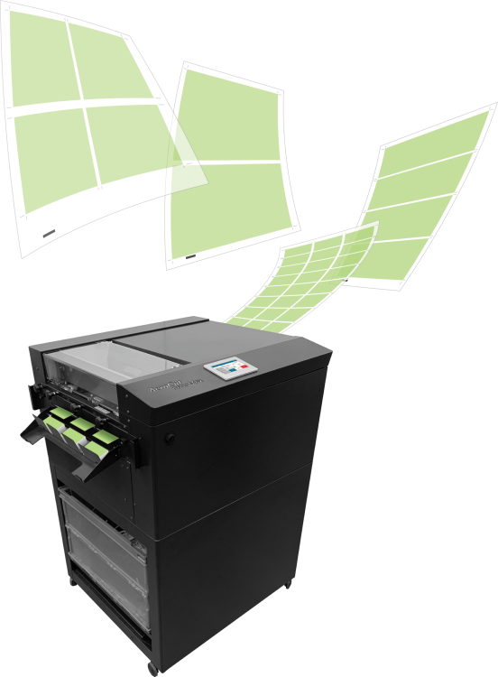 nano plus with cards in stacker and flying paper